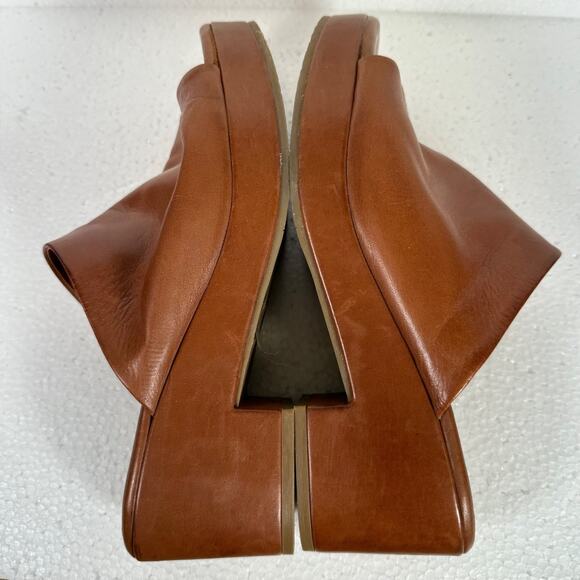 Miz Mooz Gwen Leather Platform Slip On Sandals Women's 41 / 11 Brown 2.5" Heel - Picture 11 of 13